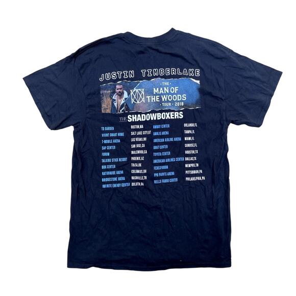 Justin Timberlake The Man Of The Woods Tour 2018 Concert T-Shirt Size L Black - Picture 2 of 5